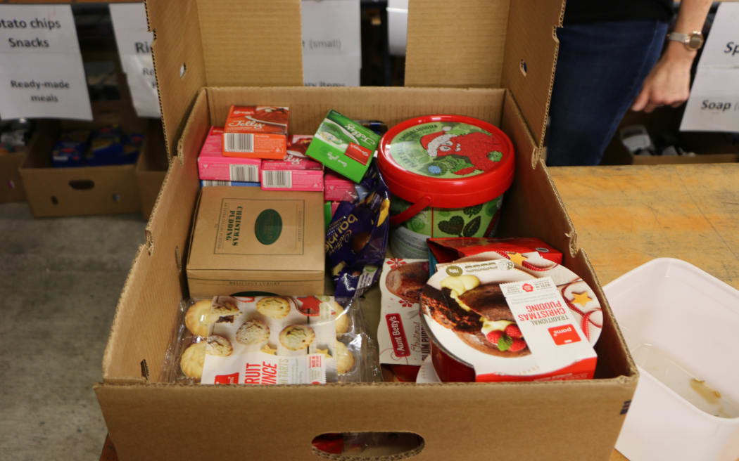 Christchurch City Mission Christmas food parcels.