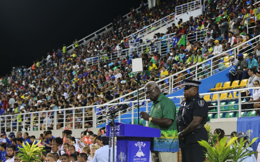Solomon Islands prime minister Manasseh Sogavare thanks all donor partners without whom these games would not have been possible. 19 November 2023.