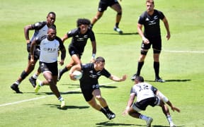 New Zealand's Tepaea Cook-Savage in action against Fiji.