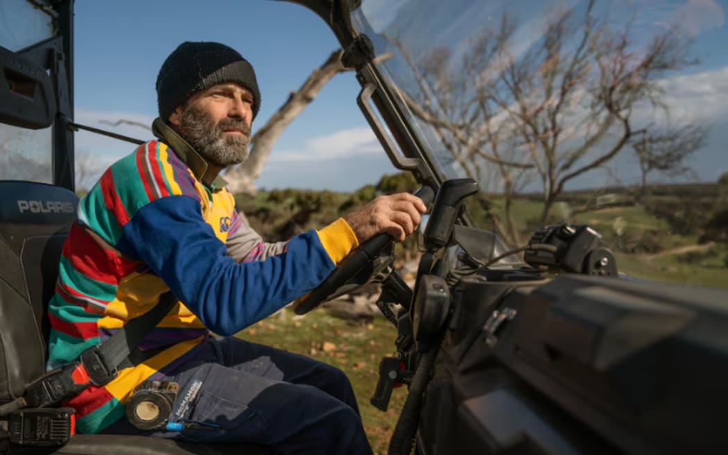 Joe Sattin offered Valerie's owners a ride in his ATV to search the 80 hectares of scrubland for the missing dog.