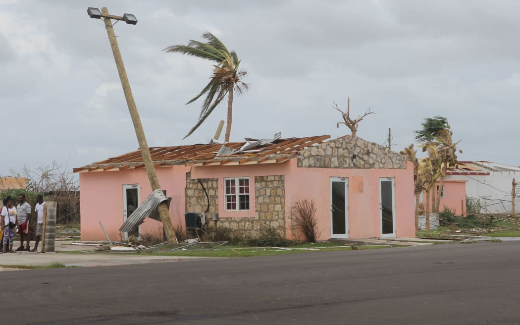 A destroyed house on the Island of Barbuda after Hurricane Irma hit the Island.