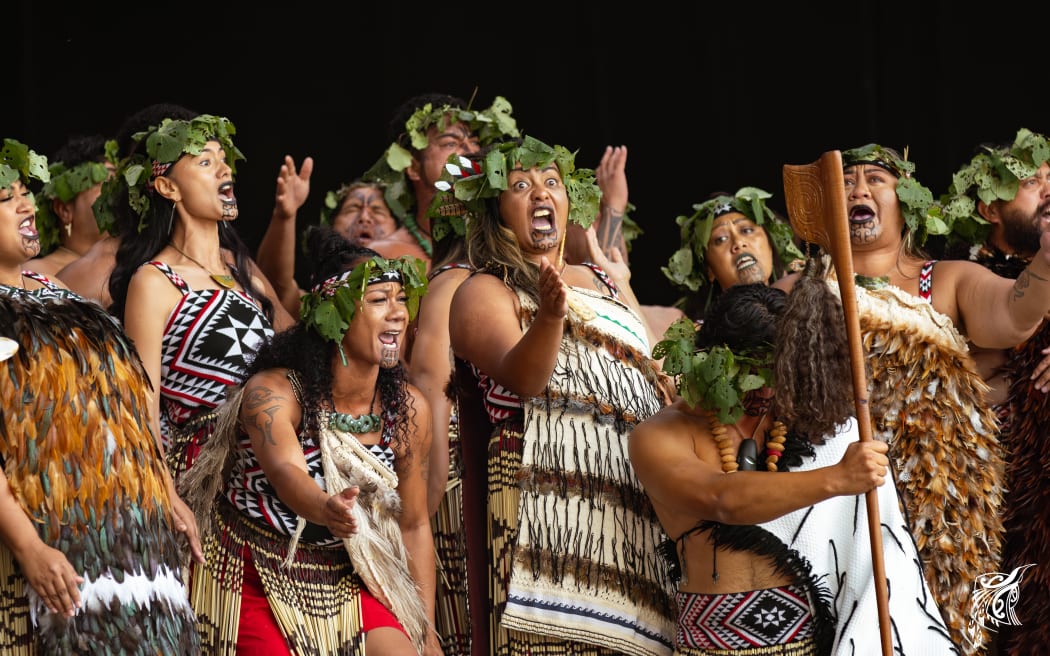 Bay of Plenty rōpū Ōpotiki Mai Tawhiti performing at Te Matatini.