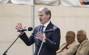 Bill English speaking at Ratana Pā.