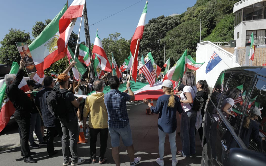 Iranian Embassy protest - Wellington 13 January 2026