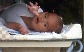 NEW ZEALAND - APRIL 22:  Baby Kahu Durie back home safe and well after been kidnapped on Saturday 13th April while out on a walk with mother Donna Hall and 2 teenage cousins.
