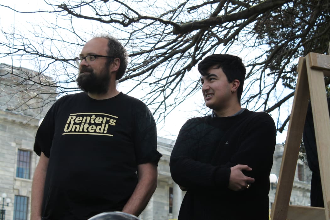 Robert Whitaker, left, and Ashok Jacob from Renters United.