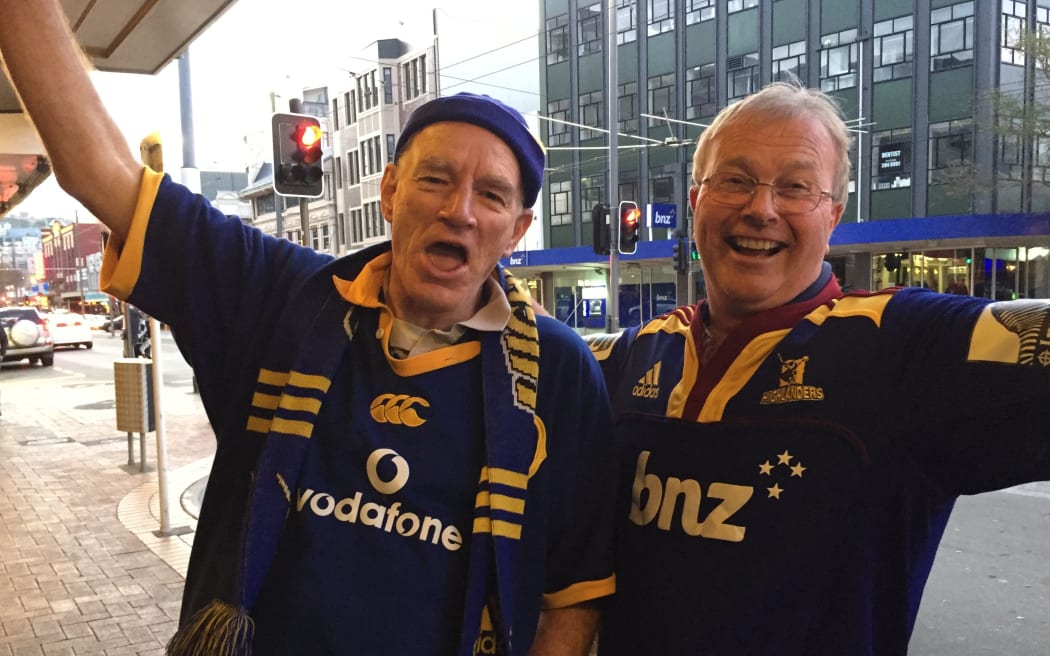 Highlanders fans in high spirits.