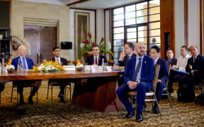 US President Joe Biden, Rishi Sunak, UK Prime Minister; Pedro Sánchez, Prime Minister of Spain, Mark Rutte and Charles Michel, President of the European Union, at an emergency meeting of NATO on the missile strike in Poland during the second day of the G20.