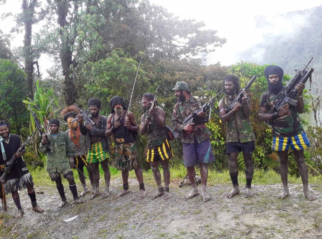 West Papua Liberation Army fighters in Nduga regency.