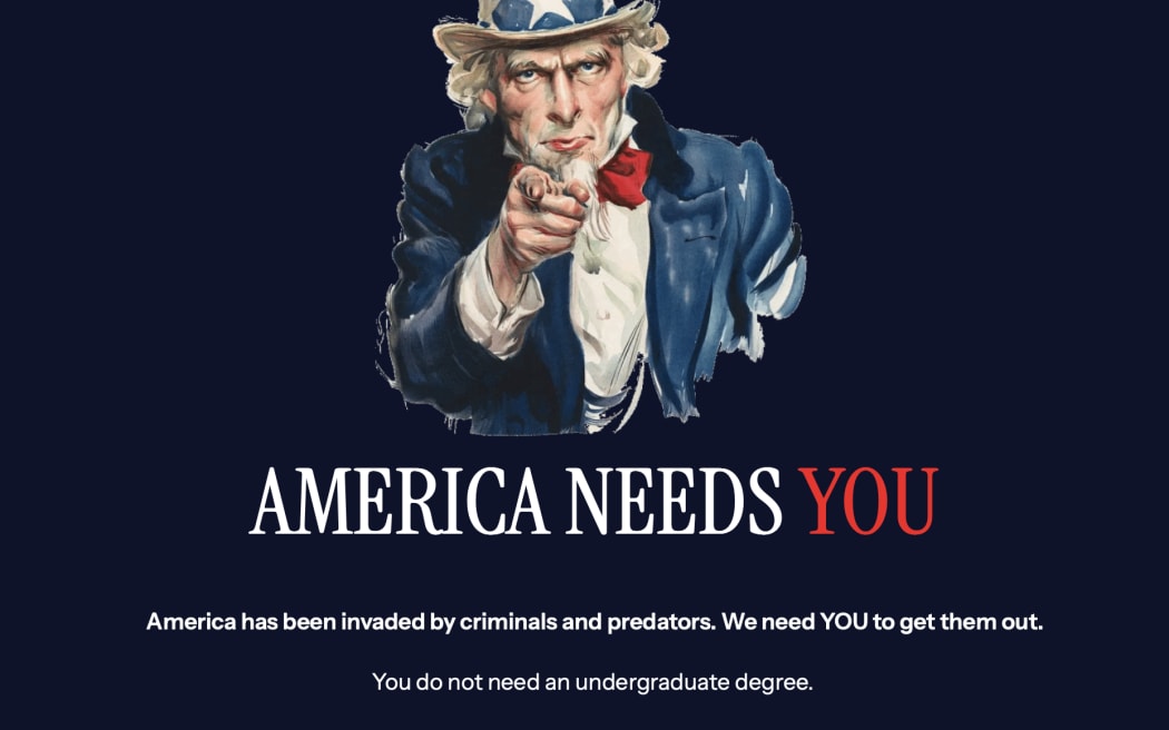 An image on the ICE recruitment government website.