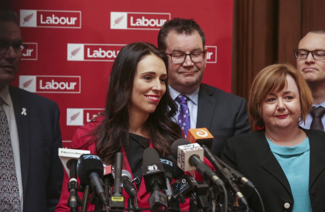 Jacinda Ardern, Labour Party Leader addresses media at Parliament after Little stands down.