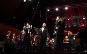 Benjamin Northey, Michael Houstoun & Tony Chen Lin at Christchurch Town Hall reopening concert