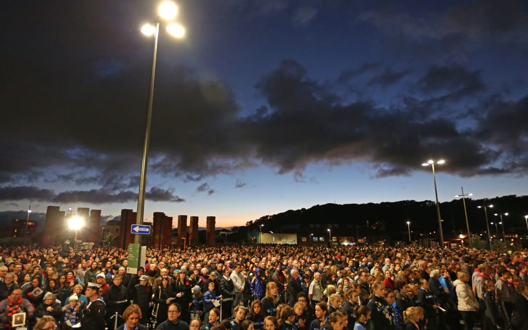 It is estimated that up to 20,000 people attended the service at the Pukeahu National War Memorial.