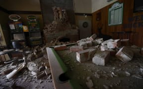 Earthquake damage at the Waiau Hotel.