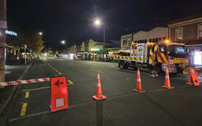 Auckland Transport cordons off a section of Ponsonby Road in central Auckland on 6 May, 2024, due to an incident police were attending.