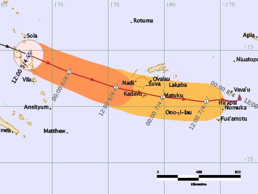 Tracking of Cyclone Zena