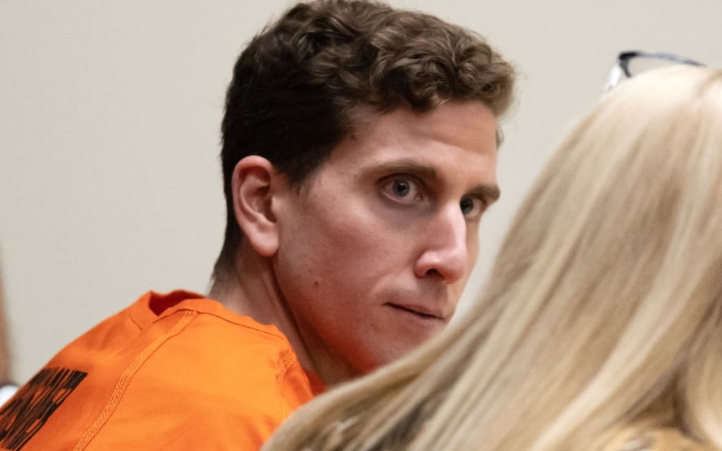 Bryan Kohberger, left, sits with his attorney, public defender Anne Taylor, right, during a hearing in Latah County District Court on January 5, 2023, in Moscow, Idaho.