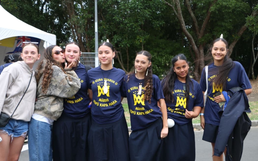 Some of the members of Marist College's Maori group