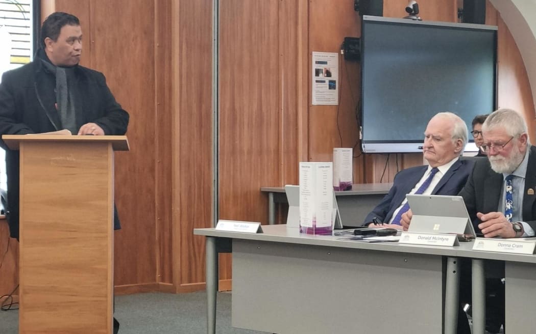 Dinnie Moeahu directs his ire at regional councillors Neil Walker and Donald McIntyre.