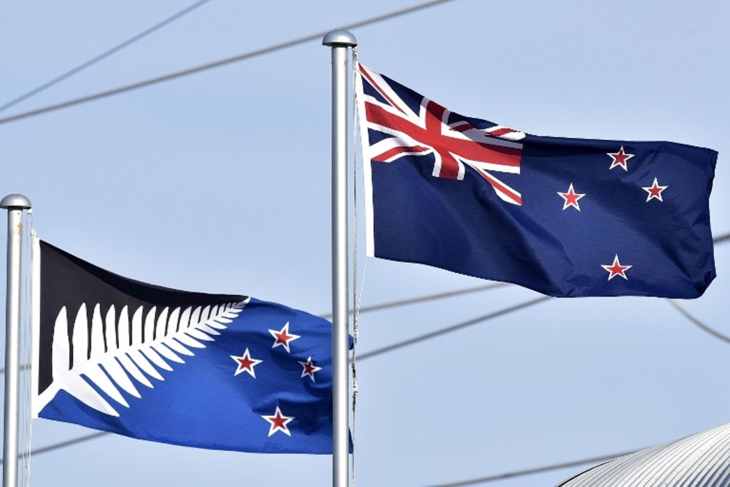 New Zealand flag and Silver Fern flag