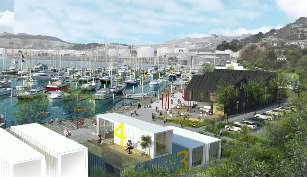 An artist's impression of Lyttelton Harbour's Simeon Quay.