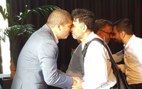 Hongi at Te Wharewaka O Poneke Marae.