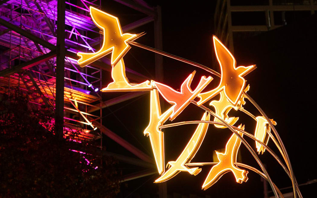 Manu (birds) light up Queen St for Matariki