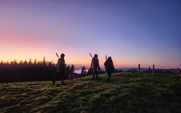 Matt, Sam and Lisa head out as dawn breaks