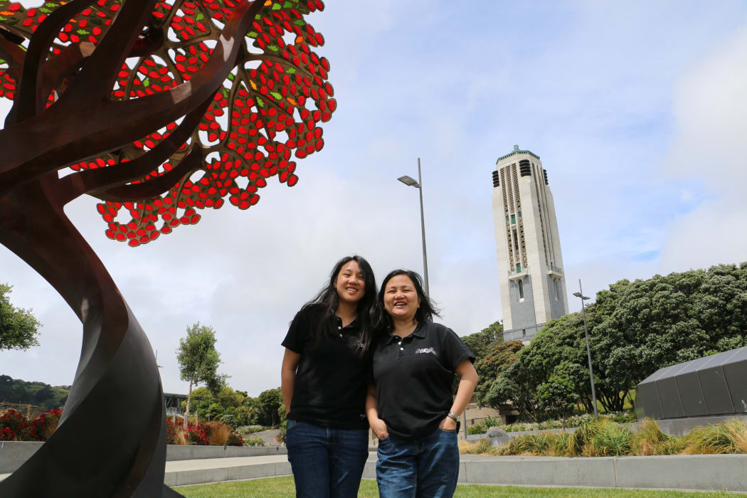 "We love Wellington" Meia Lopez (right) and daughter Kathy at Puke Ahu Park.