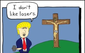 The billboard erected by St Luke's in Remuera, Auckland.