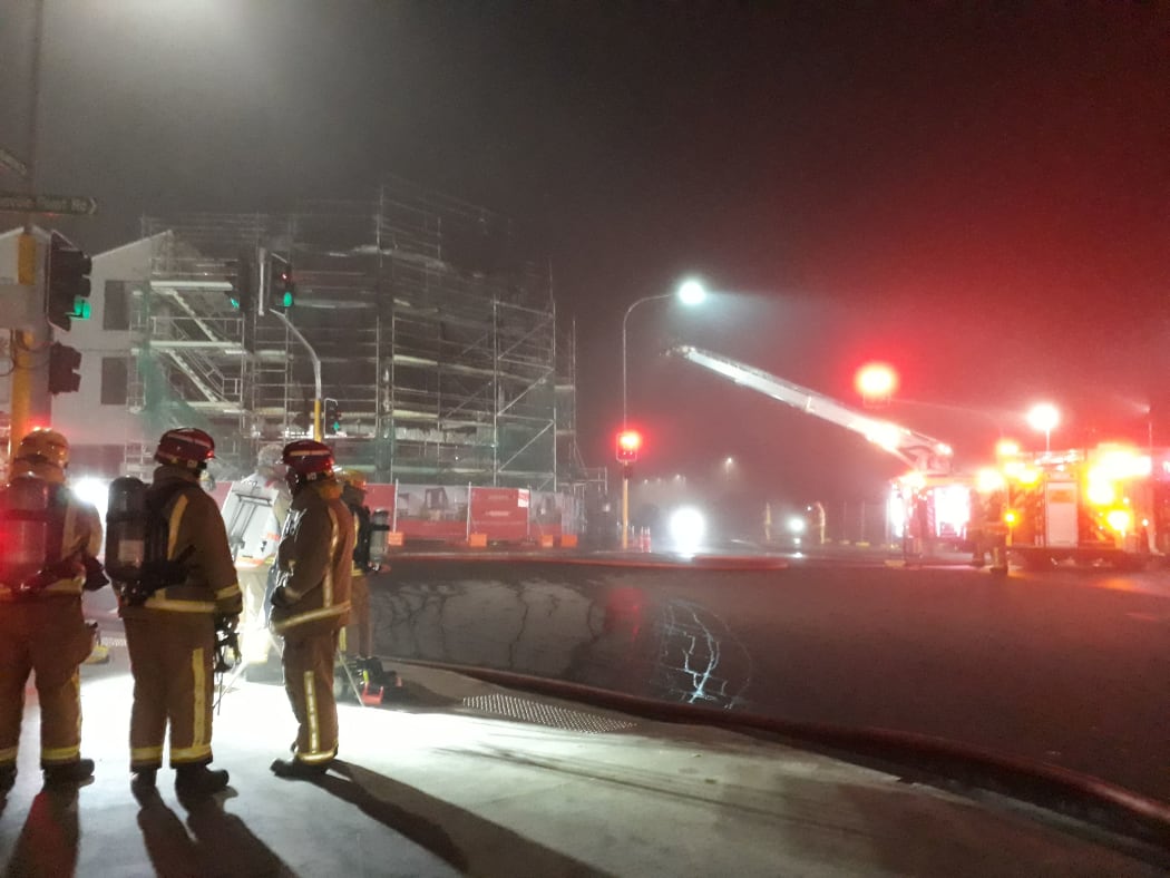 Fire broke out in a three-story building under construction in Hobson Point Road.
