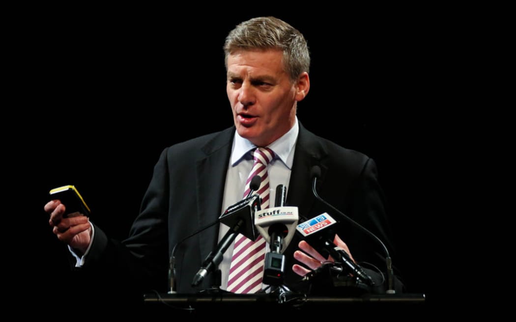 Bill English giving his Post Budget 2015 speech.