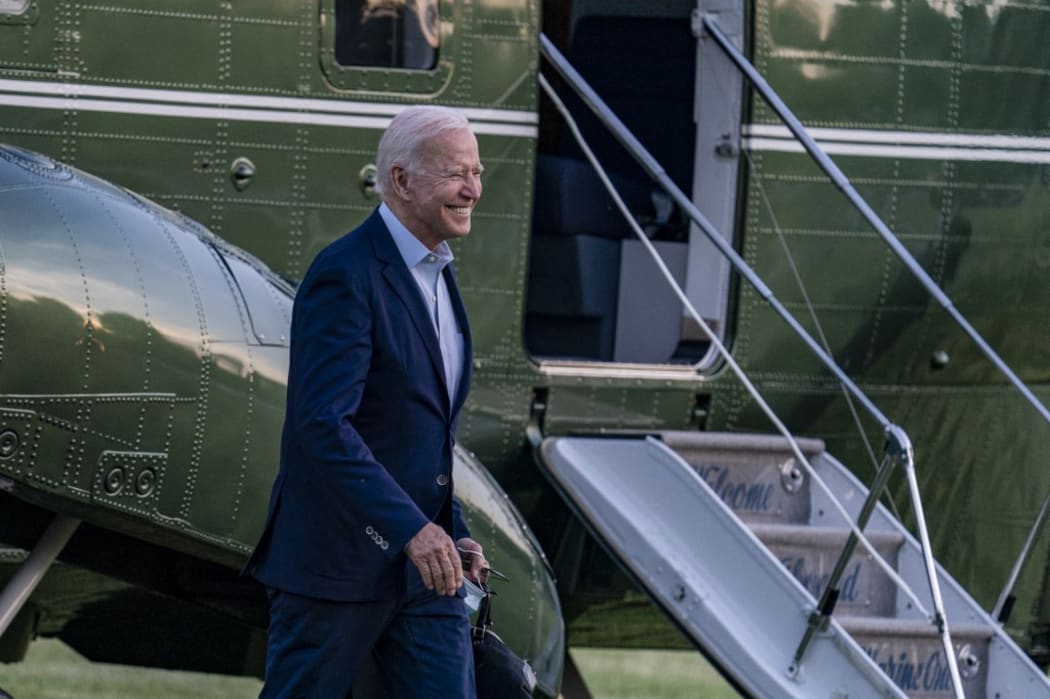 U.S. President Joe Biden steps off Marine One on the ellipse on May 23, 2021 in Washington, DC.