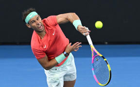 Rafael Nadal of Spain in action