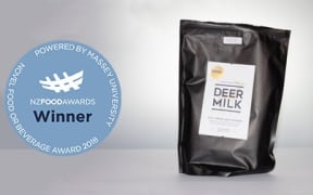 Deer milk from Pāmu Foods has won a prize for the most novel product.