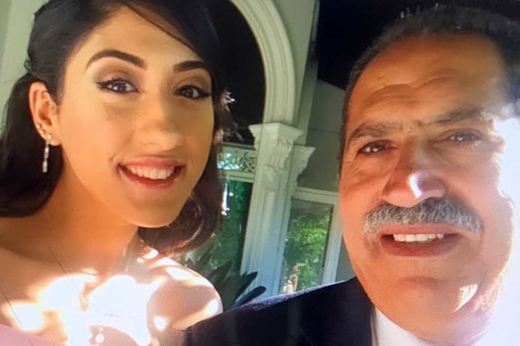 Sara Qasem with her father Abdelfattah Qasem.