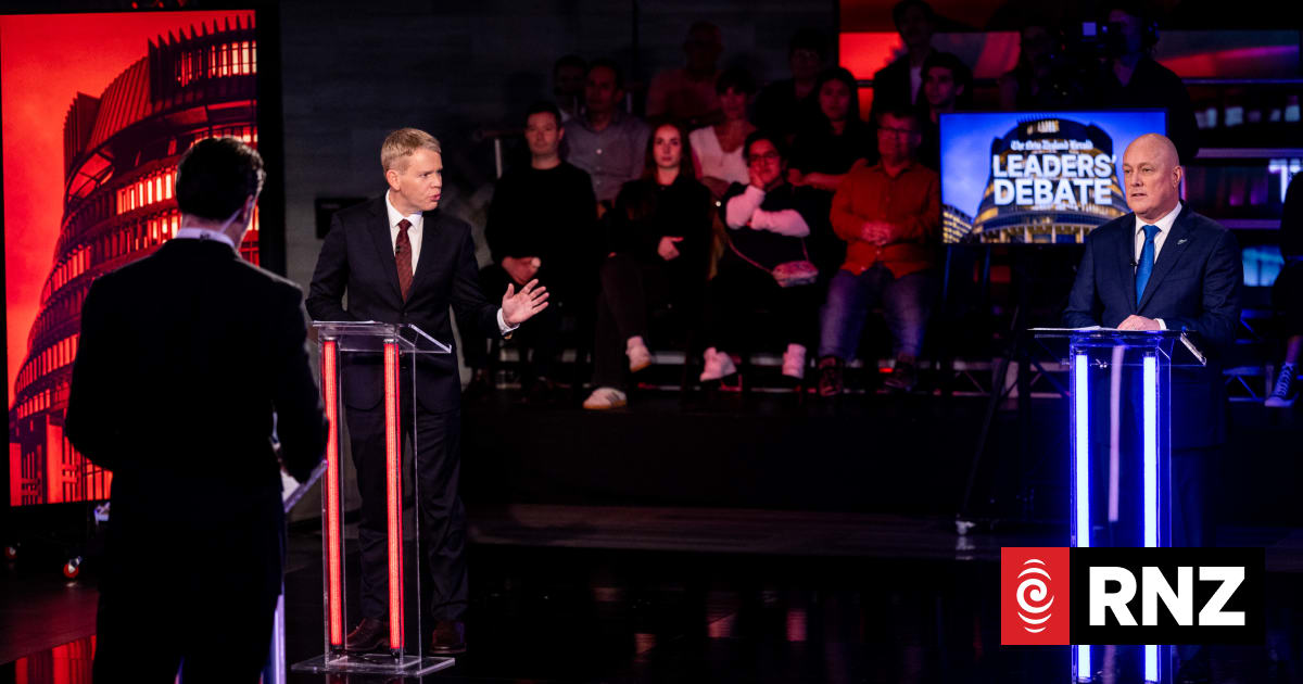 Election live: Luxon and Hipkins face off in leaders' debate, parties talk finance in Queenstown