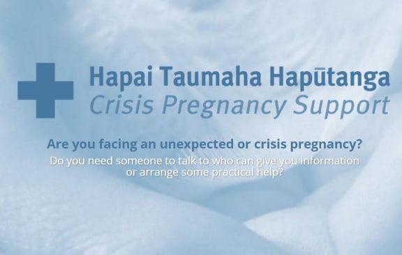 A screenshot of the Crisis Pregnancy Support website