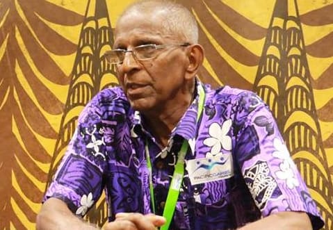 Vanuatu Prime Minister Charlot Salwai and Pacific Games Council President Vidhya Lakhan at the PGC General Assembly.