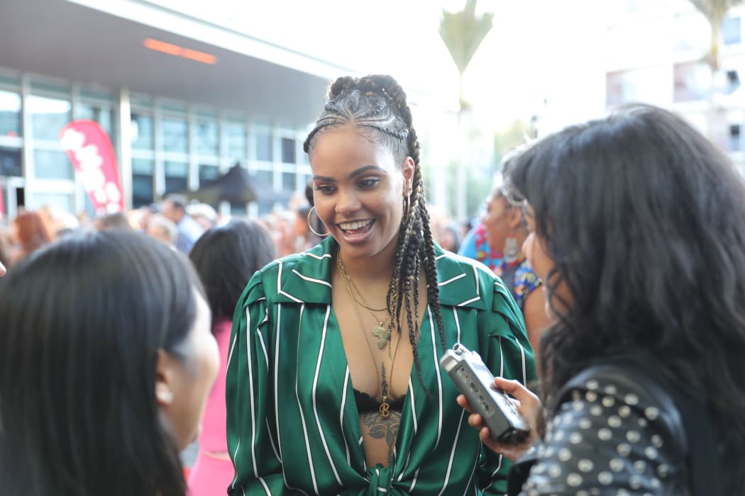 Jess B on the red carpet at the Vodafone Music Awards.
