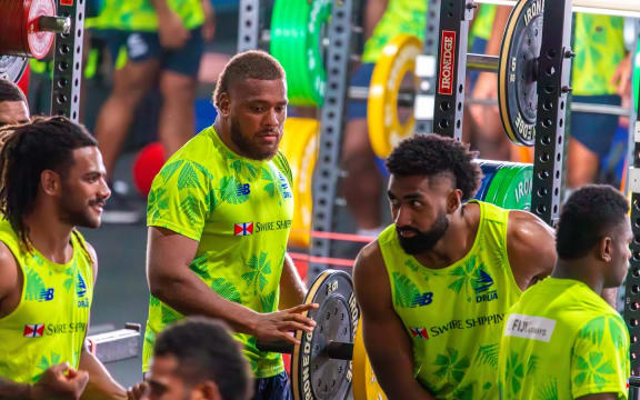 Fijian Drua players at the gym in preparation for their clash against the Reds in Suva on Saturday, May 18, 2024. Photo: Fijian Drua