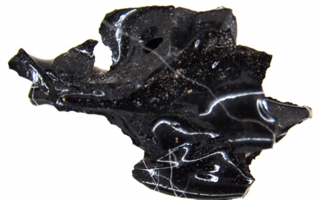 This undated photo handout on January 23, 2020 by the press office of the Haerculaneum Archeological Site in Ercolano near Pompeii shows a vitrified brain fragment from a victim of the volcanic eruption of Italy's Mount Vesuvius in 79 A.D. The discovery, published on January 23, 2020 in The New England Journal of Medicine, is a rarity in archaeology, and researchers called the find from the ruins of Herculaneum near Pompeii "sensational." (Photo by Handout / PRESS OFFICE OF THE HERCULANEUM ARCHAEOLOGICAL SITE / AFP) / RESTRICTED TO EDITORIAL USE - MANDATORY CREDIT "AFP PHOTO / PRESS OFFICE OF THE HERCULANEUM ARCHAEOLOGICAL SITE" - NO MARKETING - NO ADVERTISING CAMPAIGNS - DISTRIBUTED AS A SERVICE TO CLIENTS