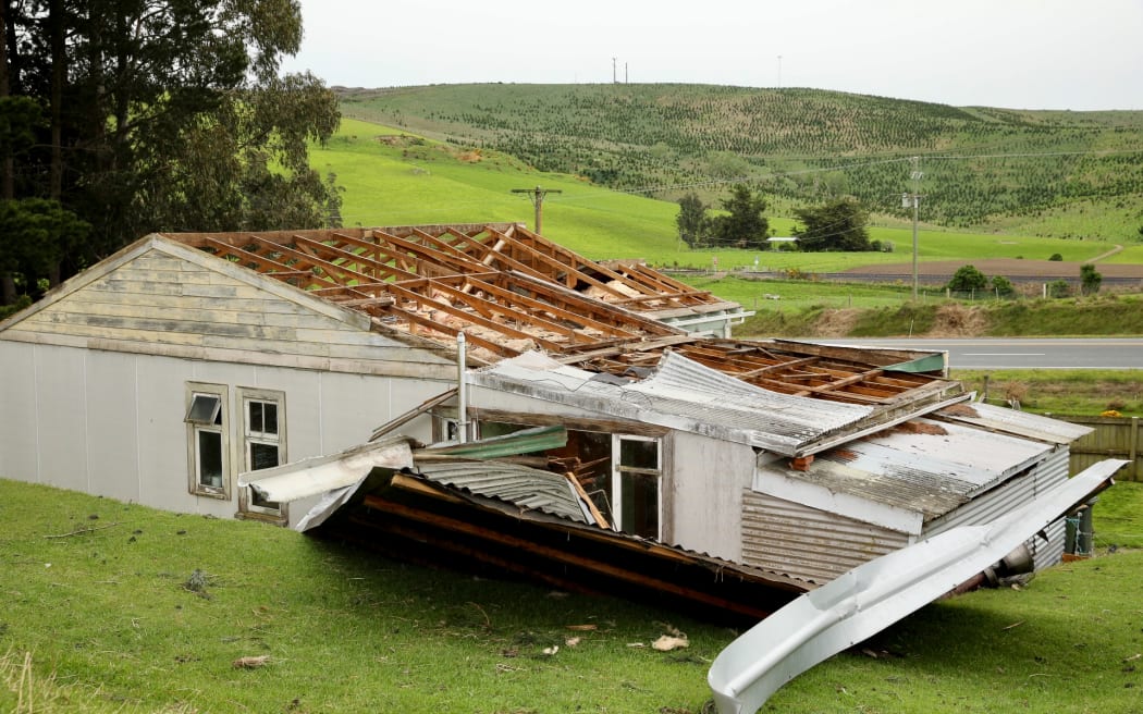 A house in Milton, Otago, had its roof ripped off in wild weather.