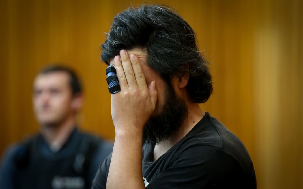 Daniel Livingstone being sentenced in Lower Hutt District Court.