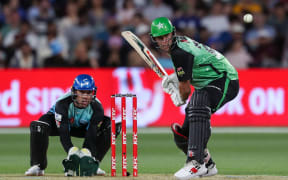 Beau Webster batting for the Melbourne Stars in the BBL T20 League in Australia.  Webster's test debut will his first international appearance for Australia.