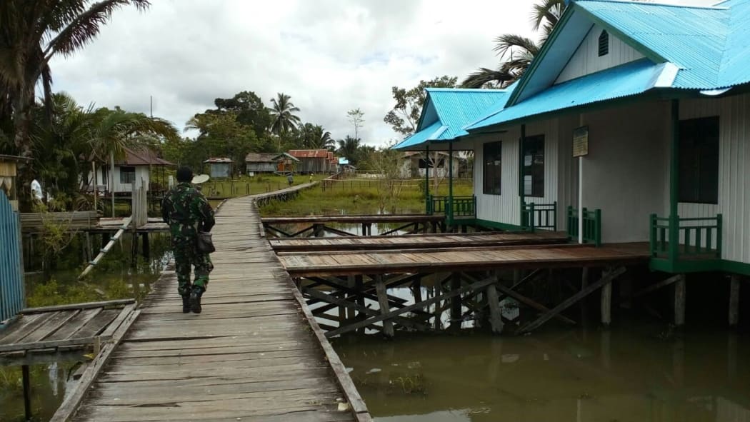 Military personnel deployed to the Papua district of Asmat in response to measles outbreak January 2018