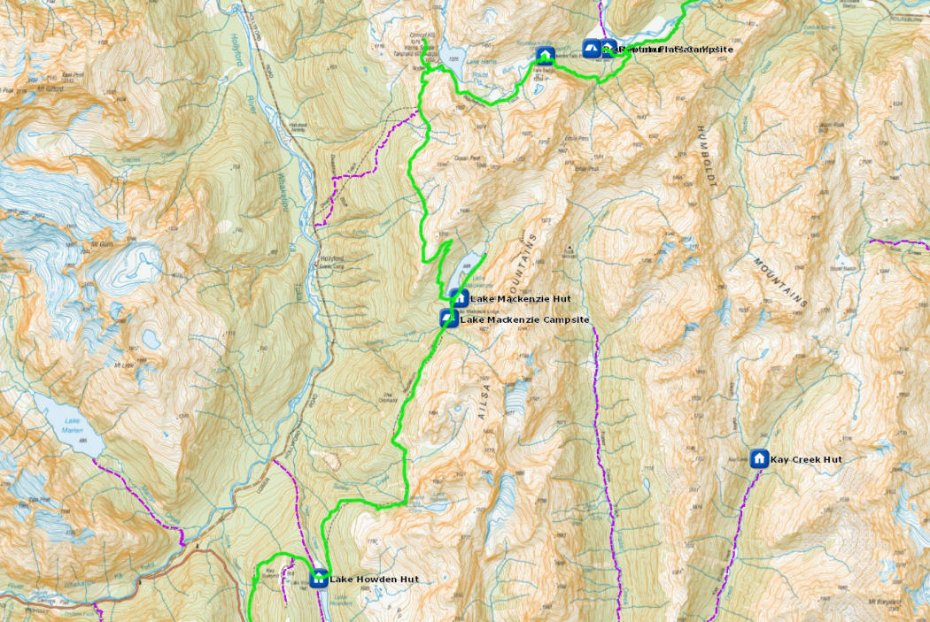 DOC Routeburn map