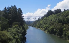 Mohaka River and the railway viaduct.