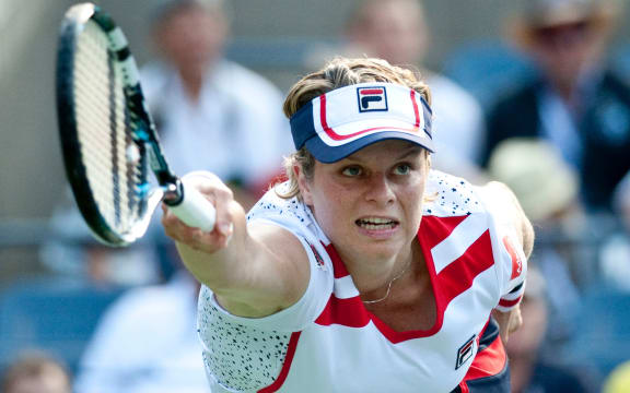 Kim Clijsters of Belgium in action during the US Open tennis tournament in 2012.