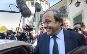 Suspended UEFA president Michel Platini as he leaves the Court of Arbitration for Sport.